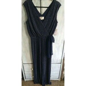 Sd Collection Vneck Wide Leg Romper Nwt Blue Sz 10 Boho Classic Elegante.L